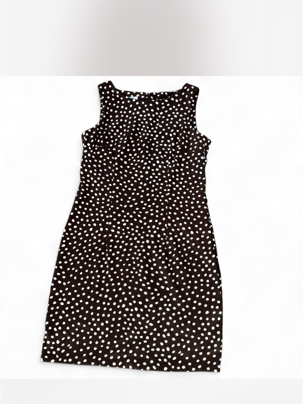 dressbarn brown and White Polka Dot Midi Dress